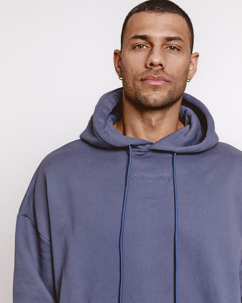trackessential boxy hoodie in powder blue
