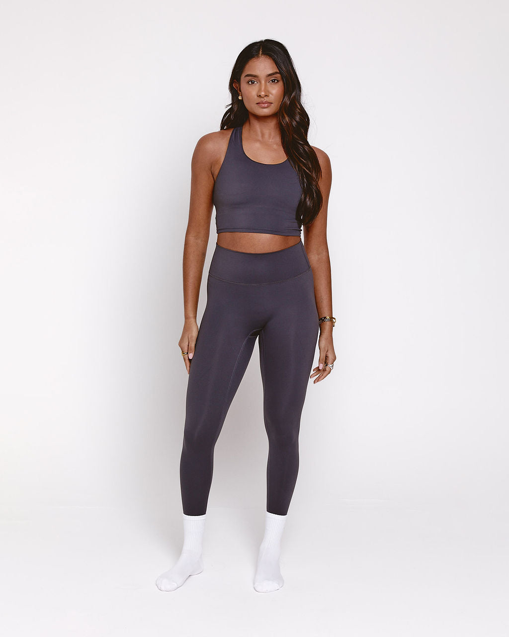 Racer Back Sports Bra - Charcoal grey
