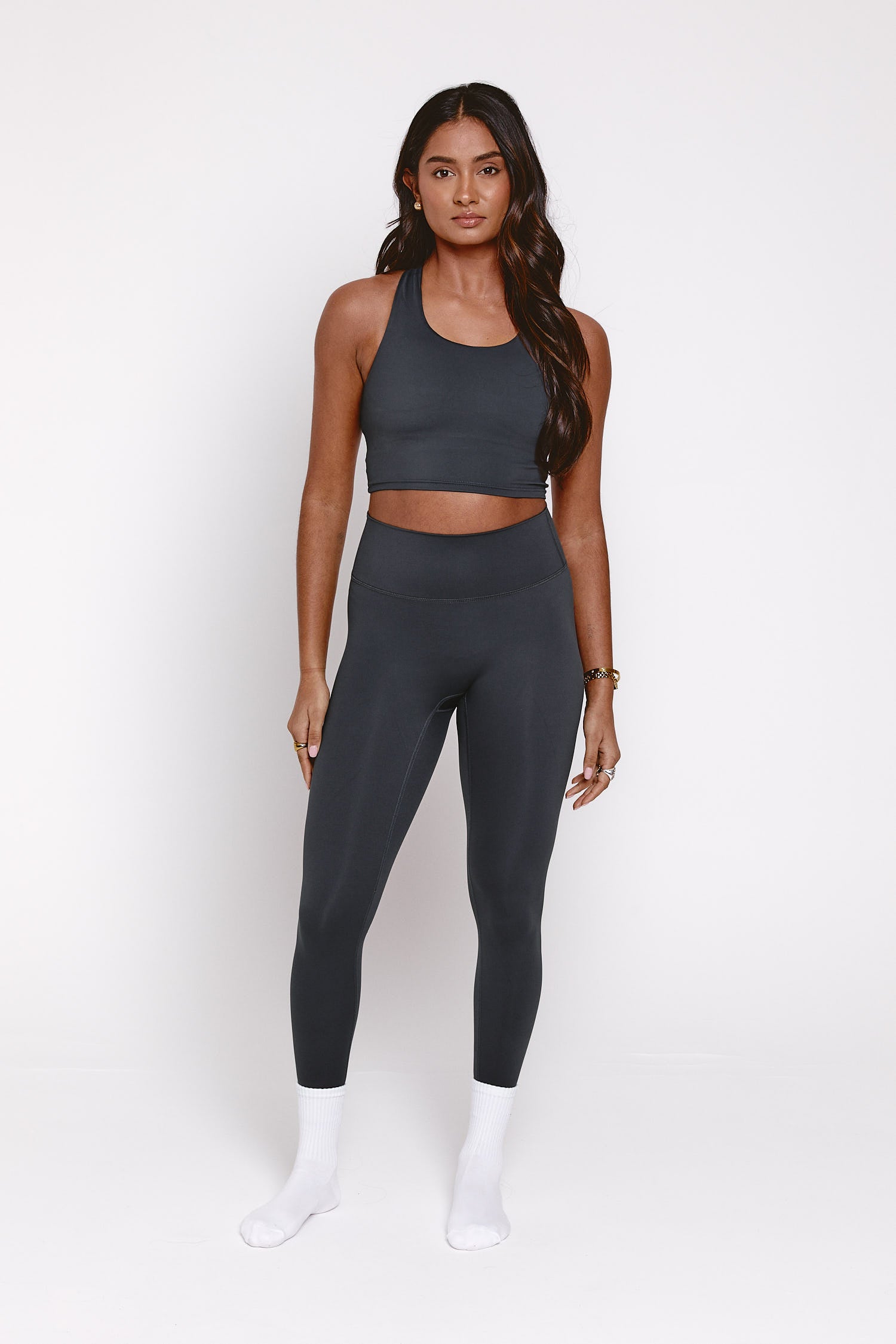 Racer Back Sports Bra - Charcoal grey