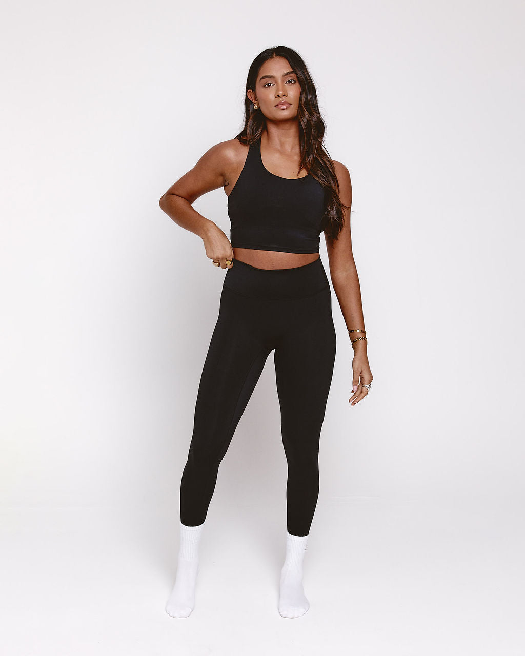 Racer Back Sports Bra Midnight Black