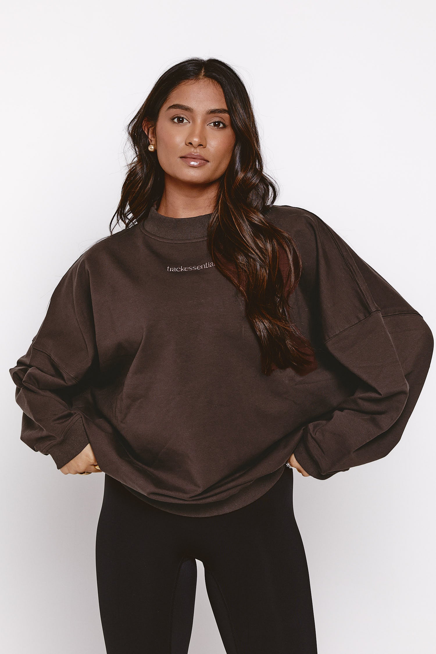 Oversized Crew Sweater - Mocha