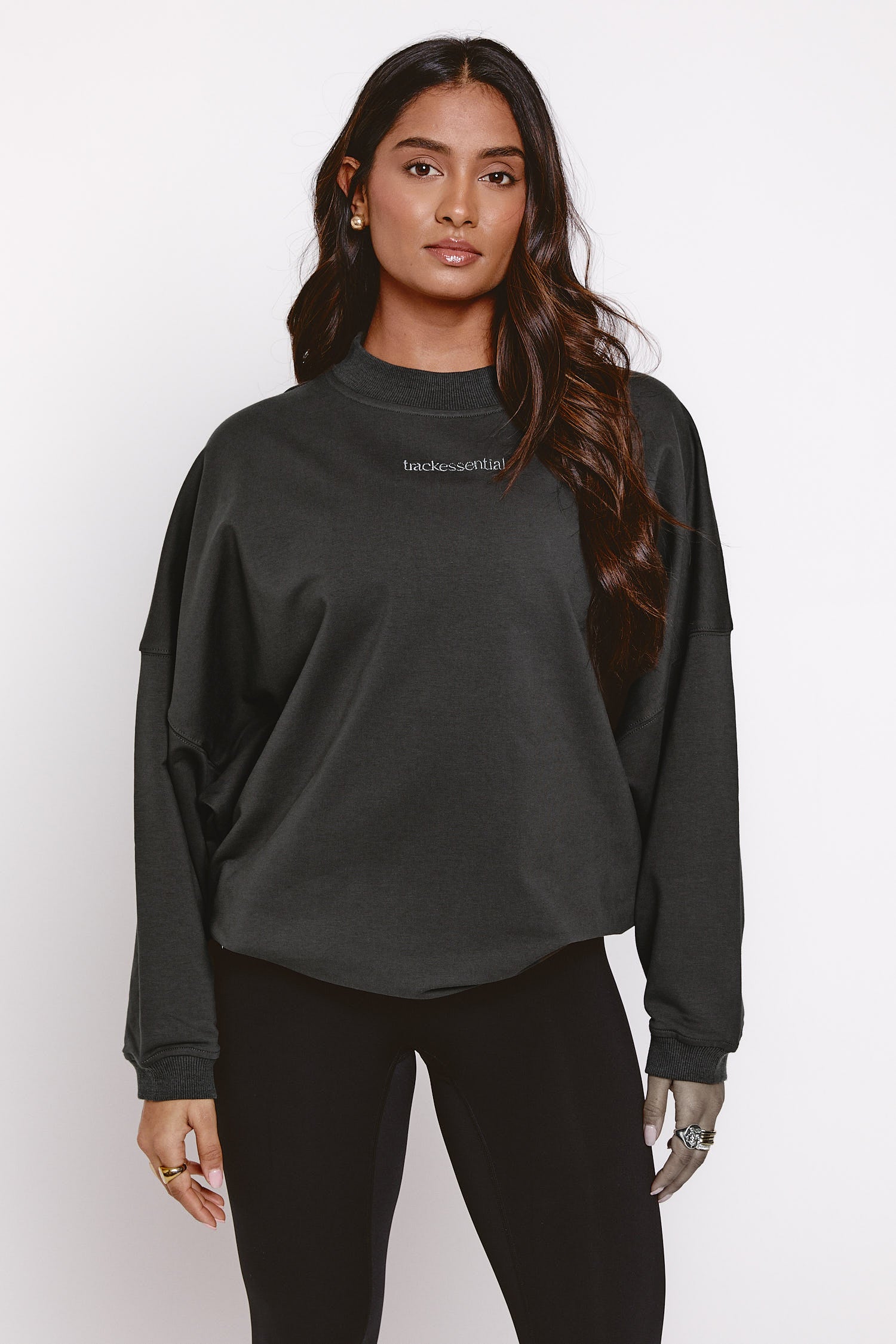 Oversized Crew Sweater - Charcoal Grey