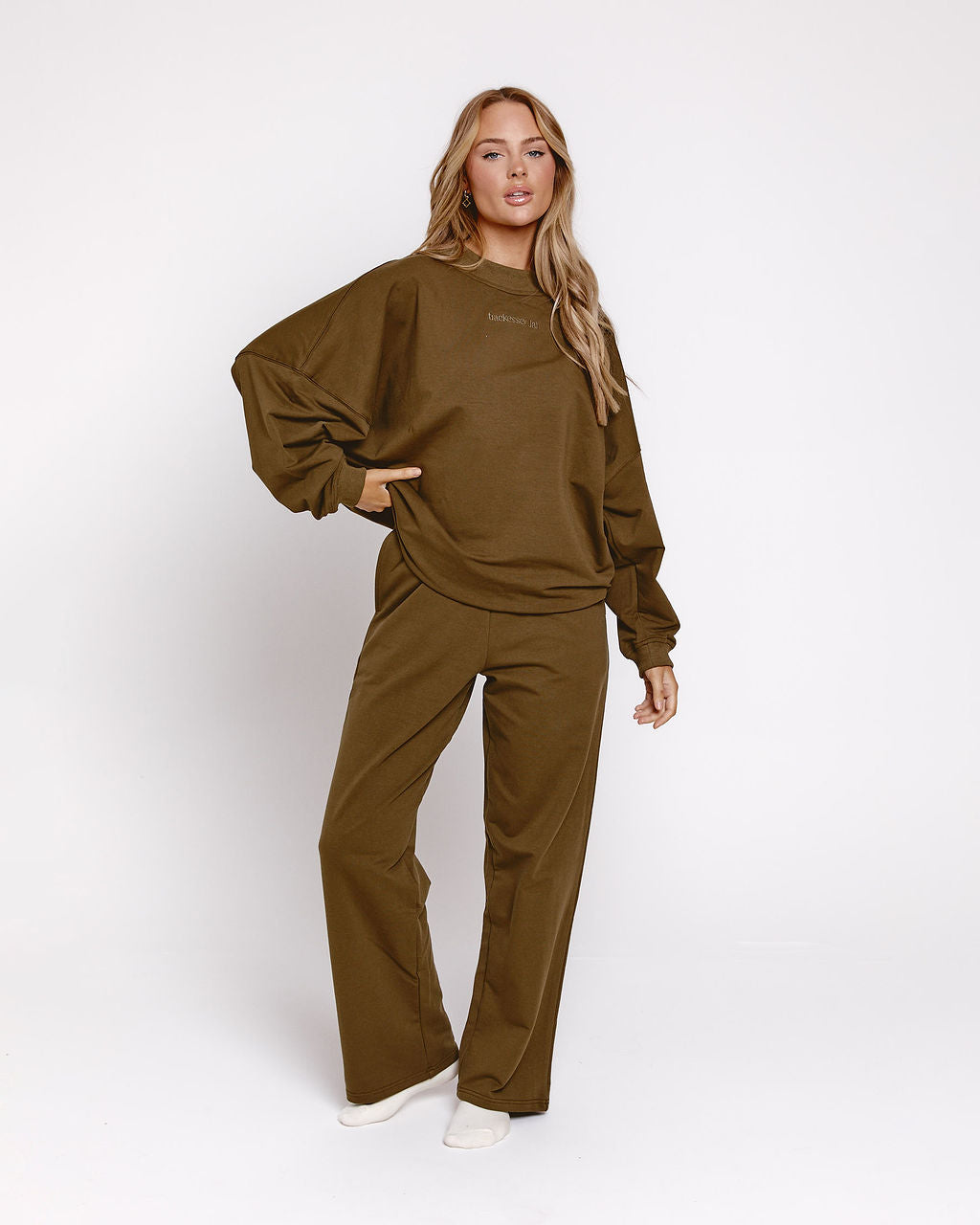 Oversized Straight Leg Jogger - Olive Night