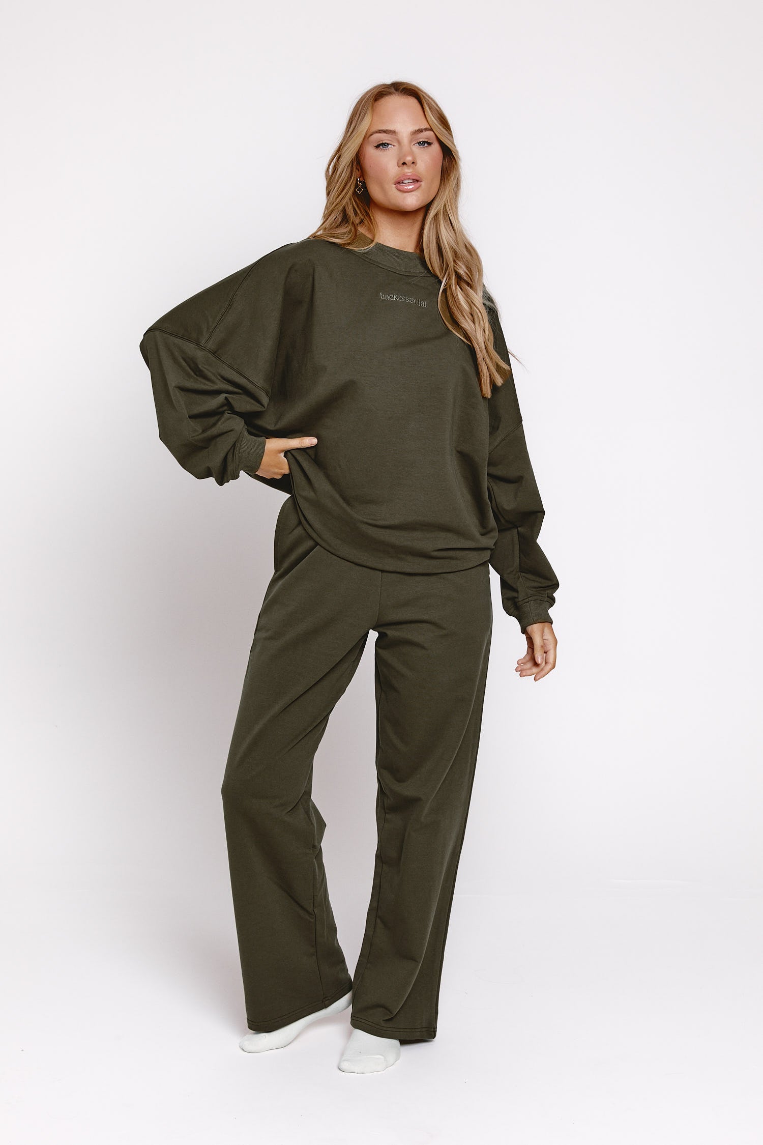 Oversized Straight Leg Jogger - Olive Night