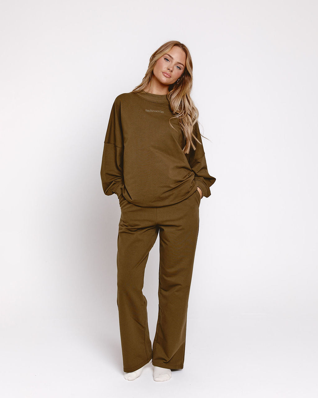 Oversized Crew Sweater - Olive Night