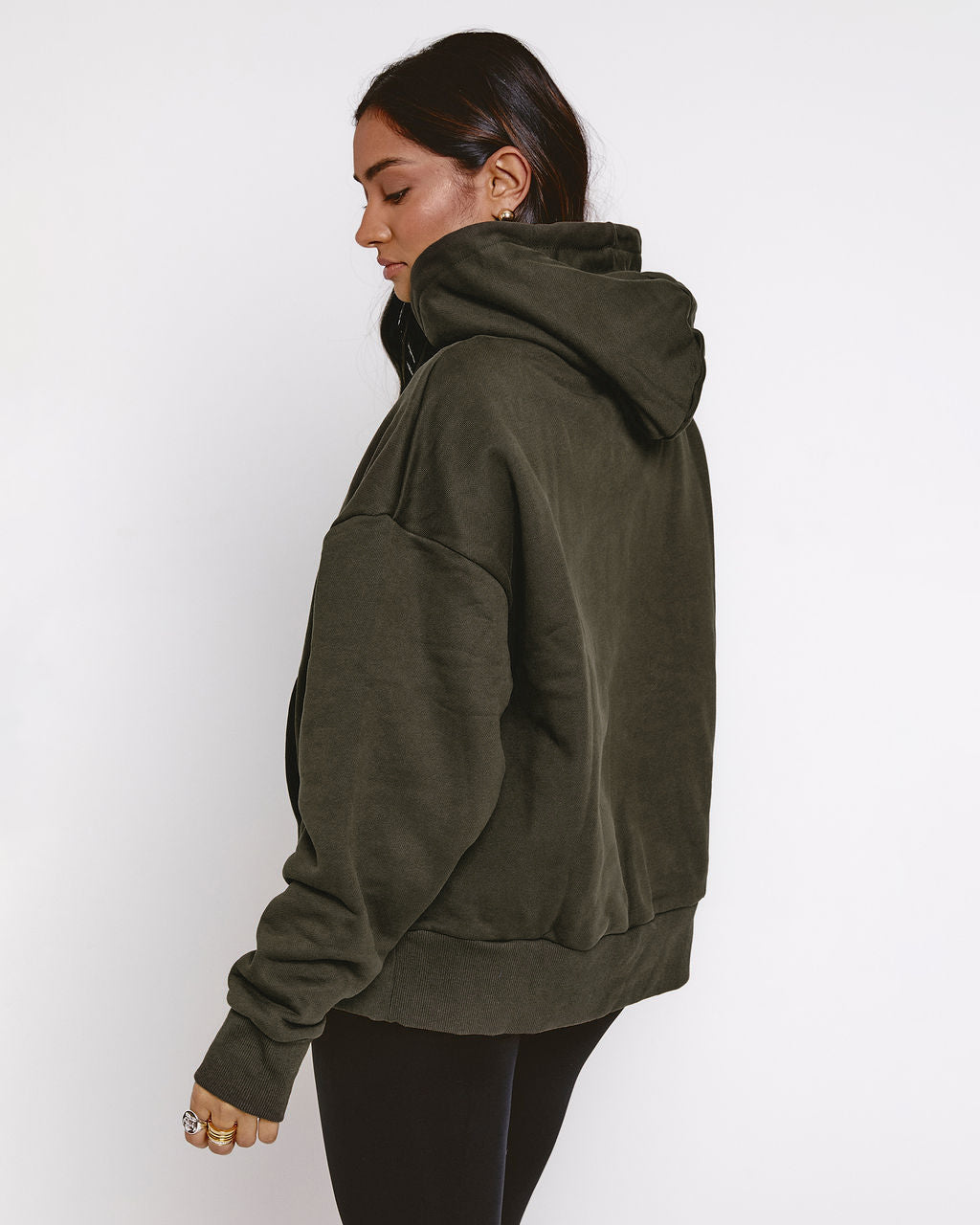 Boxy Hoodie - Olive Night