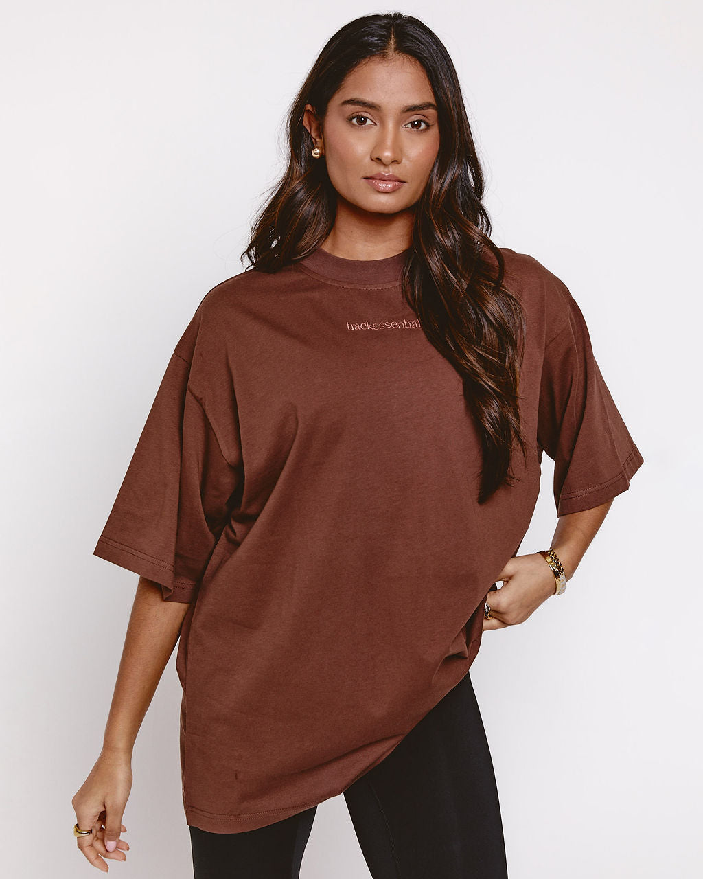 trackessential t-shirt mocha