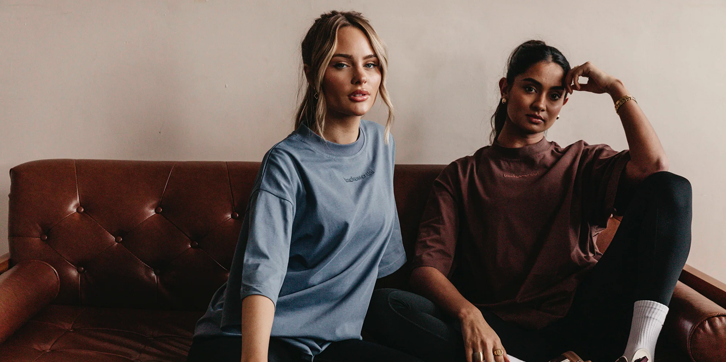models wearing trackessential clothing